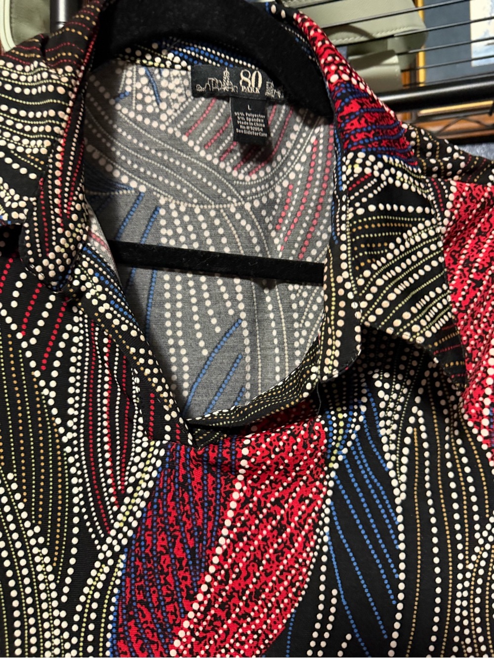 Macy's Black Multicolor Printed Women's Blouse